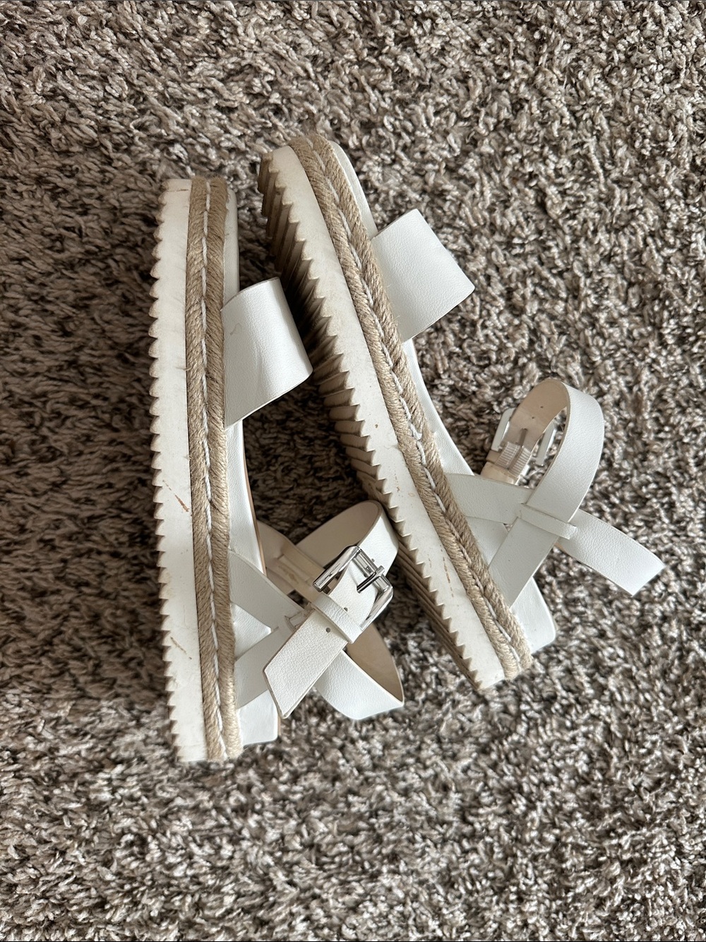 a new day White Cross-Strap Espadrille Sandals
